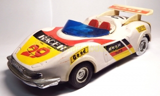 1:18 racer # 29, plech, setrvačník funkční, chybí 1 pneu, výrobce nevyznačen - staré hračky