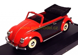 1:43 VW Beetle 1949 cabrio červeno-černý otevřený - Vitesse