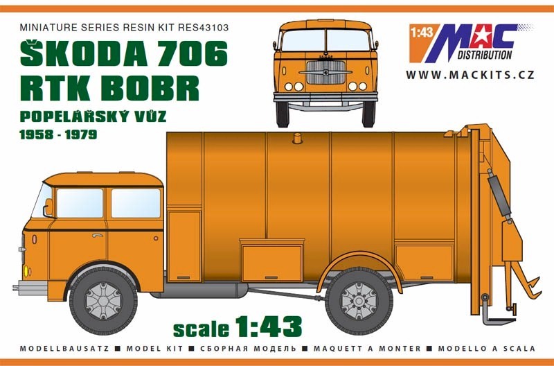 1:43 Skoda 706 RTK BOBR - resinová stavebnice - na skladě - MACmodel