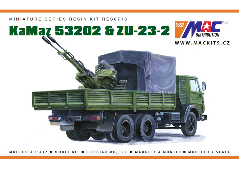 1:87 Kamaz 53202 & ZU-23 ( detaily na www.mackits.cz ), resinová stavebnice - MAC.distribution